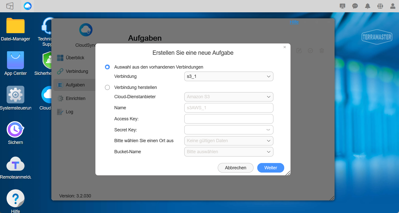 Verbindung auswählen